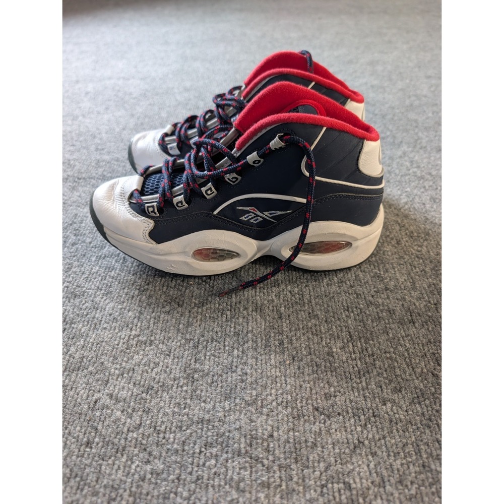 Reebok Question Mid USA Navy White Red GW8028 Allen Iverson Size 6.5Y / Women 8